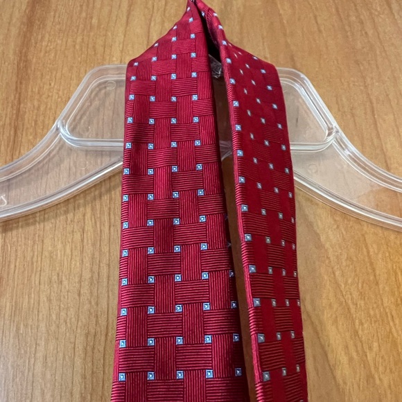 Brooks Brothers 346 Silk Tie Red Geometric Necktie NWT Made USA Woven In Italy - Picture 7 of 9